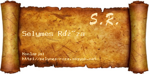 Selymes Róza névjegykártya